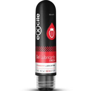 Gel lubrifiant, pe baza de apa cu aroma de capsuni, Excite, compatibil cu prezervative, 100 ml
