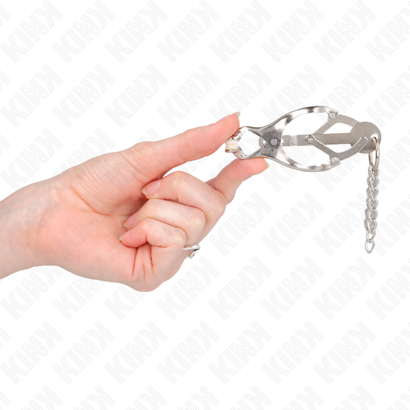 KINK – Clesti japonezi pentru sani, tip clover, cu lanturi mici, argintii - imagine 4